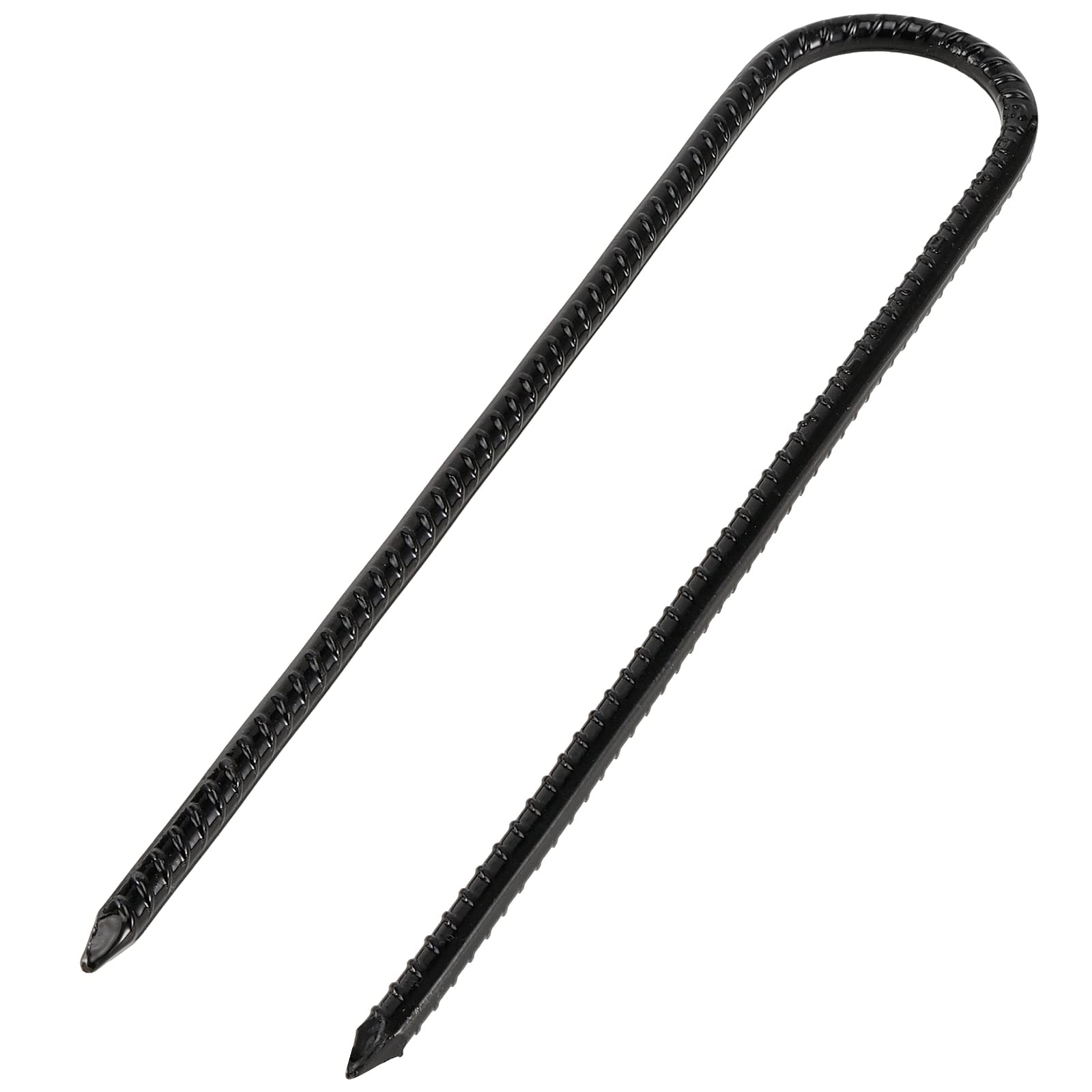 Mukchap 12 Pack 12 Inch U Shaped Rebar Stakes, Black U Rebar Hook, Heavy Duty Trampoline Wind Anchors Stakes For Camping Tents,
