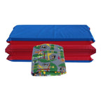 Kindermat 1.5'' Thick + Pbs Kids Kinderbundle - Washable Cover, Special Edition - Safari Party - Regular, Sheet Is 47'' X 22'', 