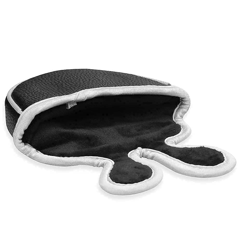 Big Teeth Golf Head Covers Center Shaft Putter Cover Mini Putter Headcover Golf Club Protector Magnetic Closure (Black) For Mini