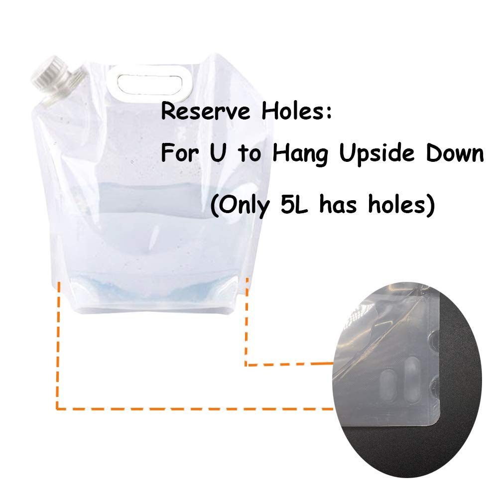 Supant 12 X 5 Litres/16 Gal Collapsible Emergency Water Jug Container, Freezable, Bpa Free Plastic Water Carrier Tank, Outdoor F