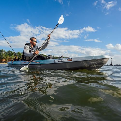 Pelican Sentinel 100X - Angler Sit On Top Fishing Kayak - Forest Mist - Lightweight - Ergolounge Seating System - 10 Ft