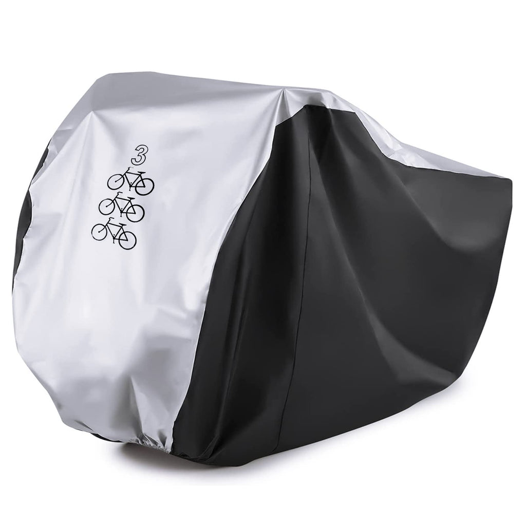 Maveek Bicycle Cover For 3 Bikes Waterproof Outdoor Storage Cycle Protection Uv Rain Snow Proof Tarp Tent Shed For Bikes All Wea