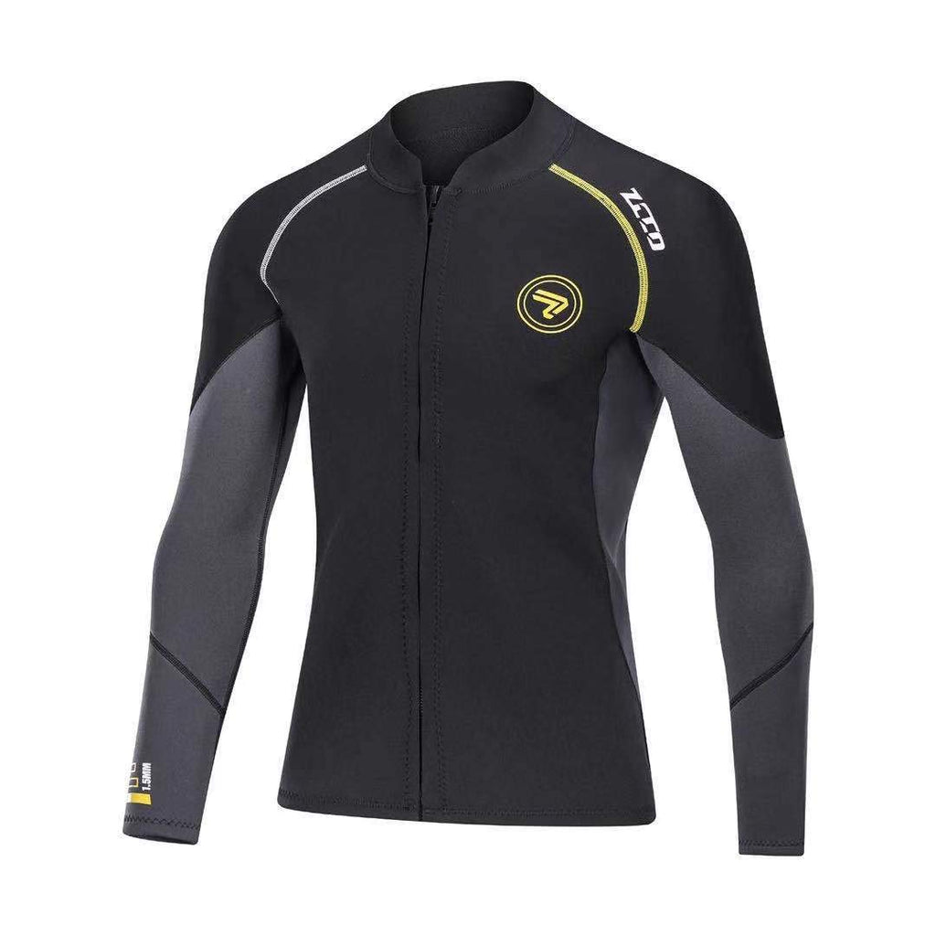 Wetsuit Top Men'S 1.5Mm Neoprene Wetsuits Jacket,Front Zipper Long Sleeves Diving Suit For Swimming,Diving,Snorkeling,Scuba,Surf