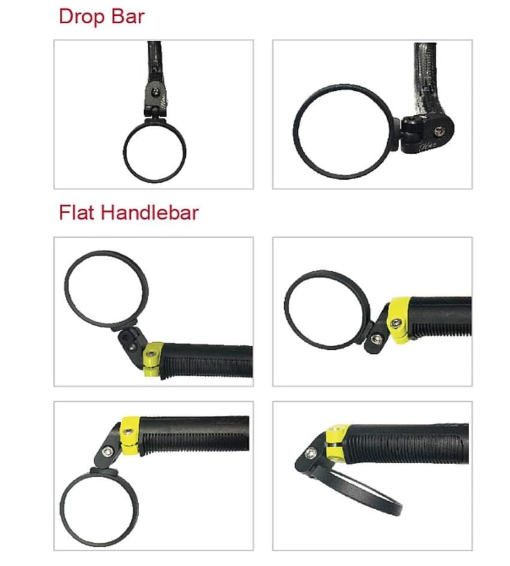 Hafny Bar End Bike Mirror, Stainless Steel Lens, Safe Rearview Mirror (Black 62 Diameter * 2Pcs)
