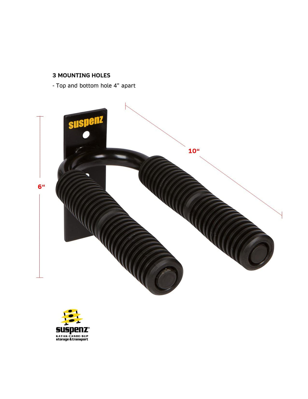 Suspenz 4-Paddle Rack, Black, 10''