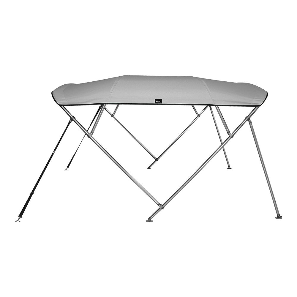 Msc 3 Bow 4 Bow Bimini Top Boat Cover With Rear Support Pole And Storage Boot (4 Bow 8'L X 54'' H X 91''-96'' W, Grey)