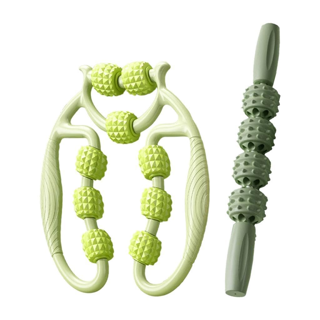 Meadawgs2 Pieces Massage Roller Multifunctional Muscle Roller for Arms Indoor Sports Green|Sporting Goods|Fitness Running & Yoga
