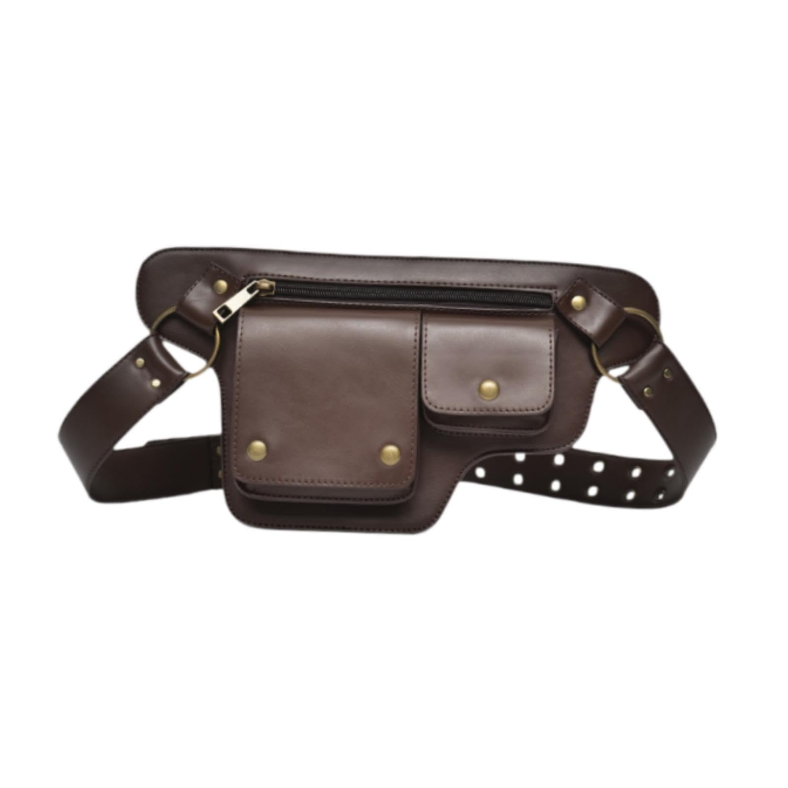 Enakshi Waist Pack Punk Style Hip Wallet Waist For Travel Fishing Hiking Brown|Clothing, Shoes & Accessories | Mens Accessories 