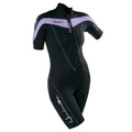 Henderson Women'S Thermoprene 3Mm Front Zip Shorty Springsuit, Black/Lavender, 20