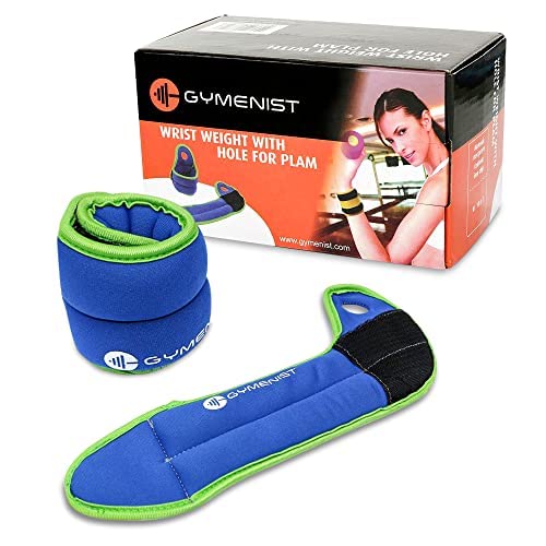 Gymenist Pair Of Wrist Weights With Hole For Thumb, Great For Running & All Kind Of Cardio Exercises (3 Lb Pair)