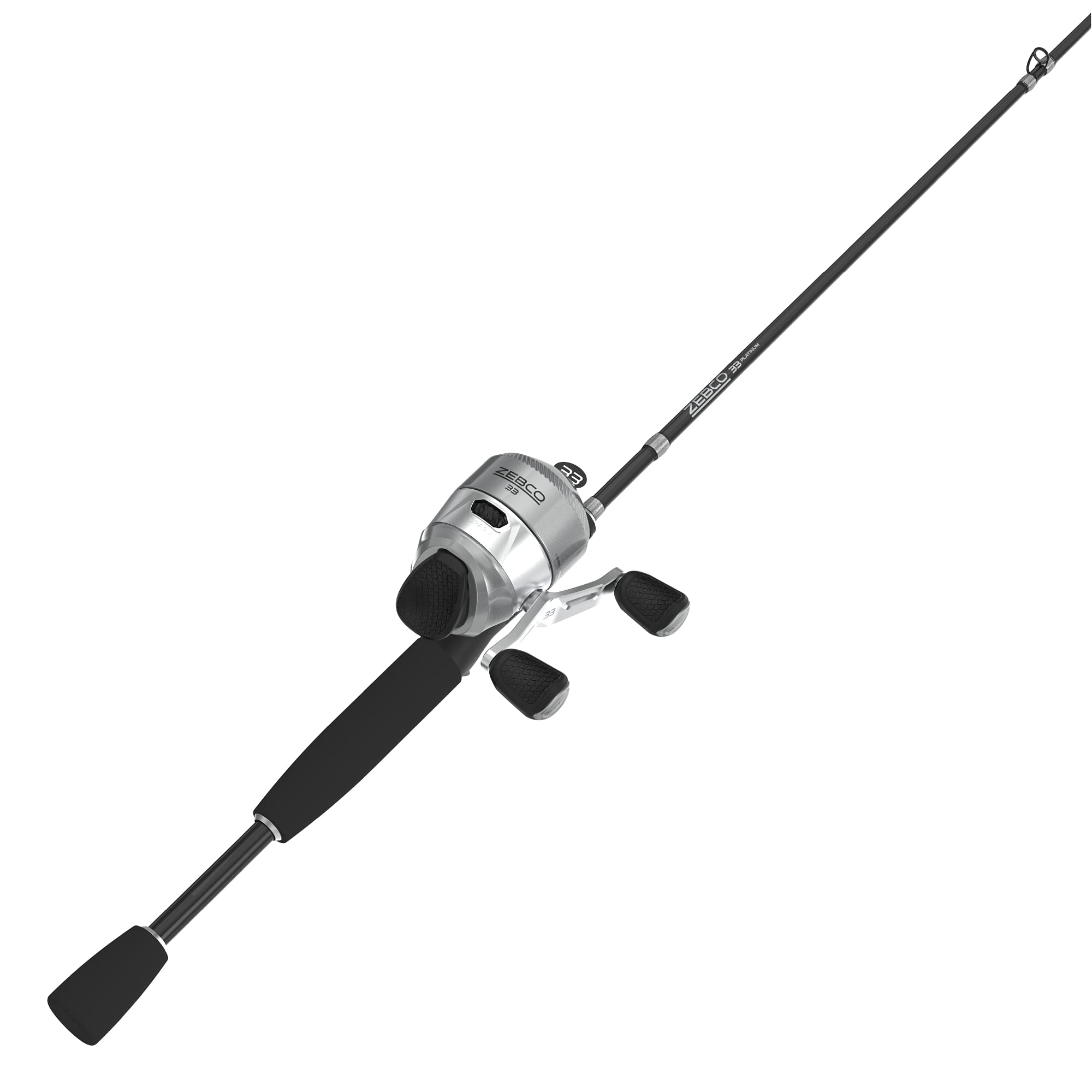 Zebco 33 Platinum Spincast Reel And Fishing Rod Combo, 6-Foot 2-Piece Im6 Graphite Rod With Comfortable Eva Handle, Instant Anti