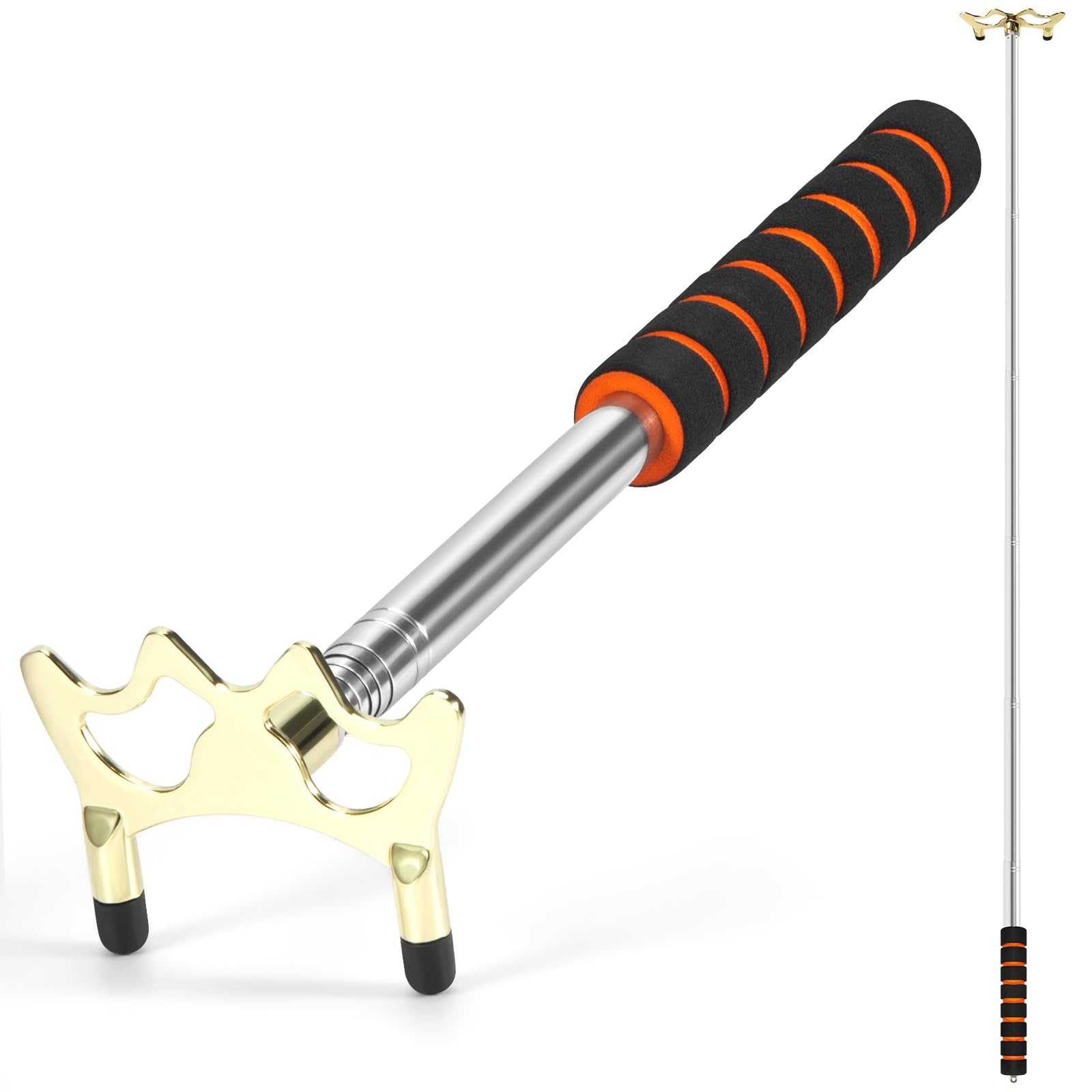 Eotjyao Pool Bridge Stick, Professional Retractable Pool Cue Bridge With Removable Brass Bridge Head, Free Adjustment For Multi-