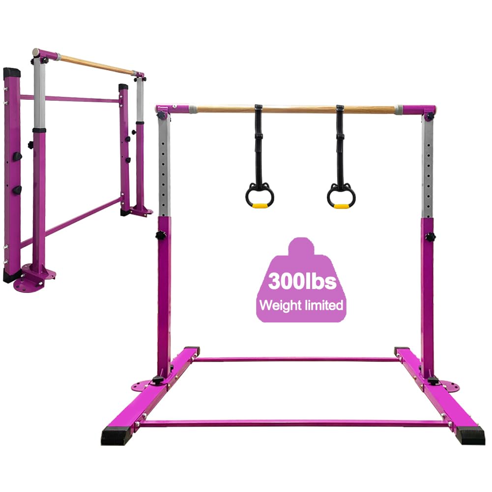 Landgarden Gymnastic Kip Bar,Horizontal Bar For Kids Girls Junior,3' To 5' Adjustable Height,Home Gym Equipment,Ideal For Indoor