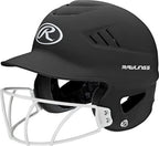 Rawlings | Coolflo Highlighter Batting Helmet | Face Guard Included | One Size Fits Most 6 1/2''-7 1/2'' | Matte Black