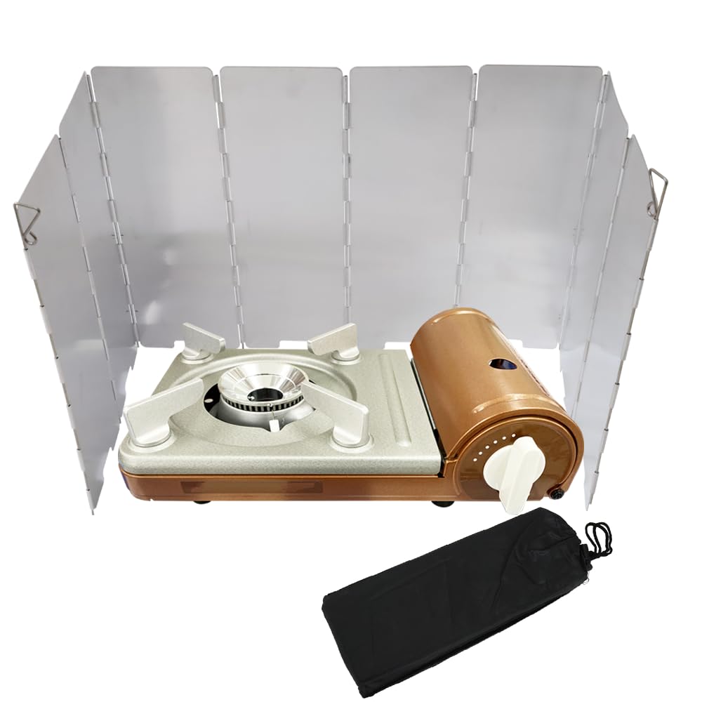 Japard Aluminum Camping Stove Windshield, Windscreen For Camping Stove, 9.4X26In, 8 Plates, 8Oz Lightweight Portable Camp Stove 