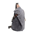 Snappsy Canvas Crossbody Bag Fashion Men Backpack For Fishing Camping Trekking Gray