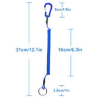 Lix&Rix Spiral Retractable Spring Coil Lanyard Leash for Swipe Badge Card,Blue 3pcs.