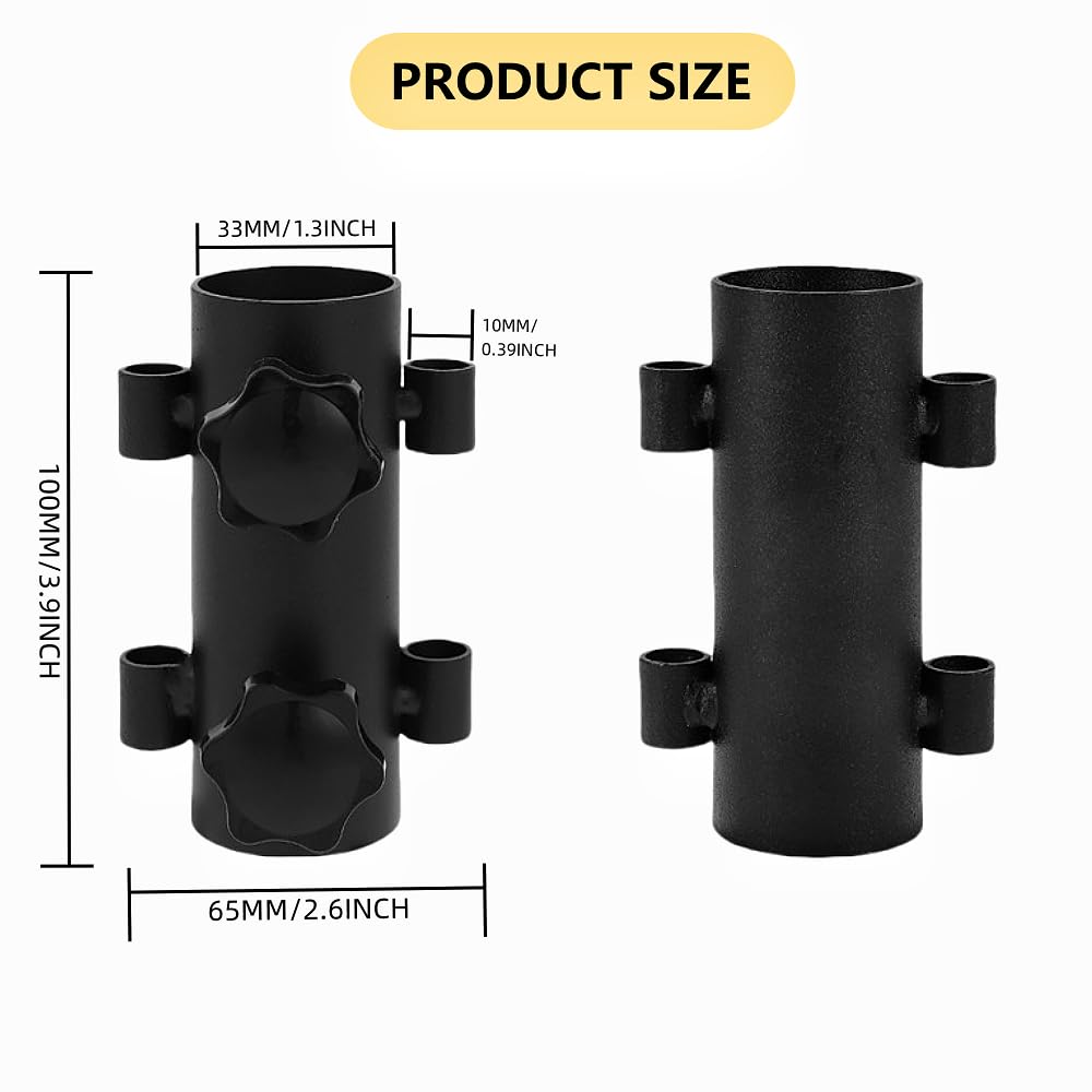 Yupindizu 4Pcs Durable Camping Tent Rod Holders,Reinforced Windproof Awning Rod Holder,Portable Tent Fixed Tube Pole Stand For C