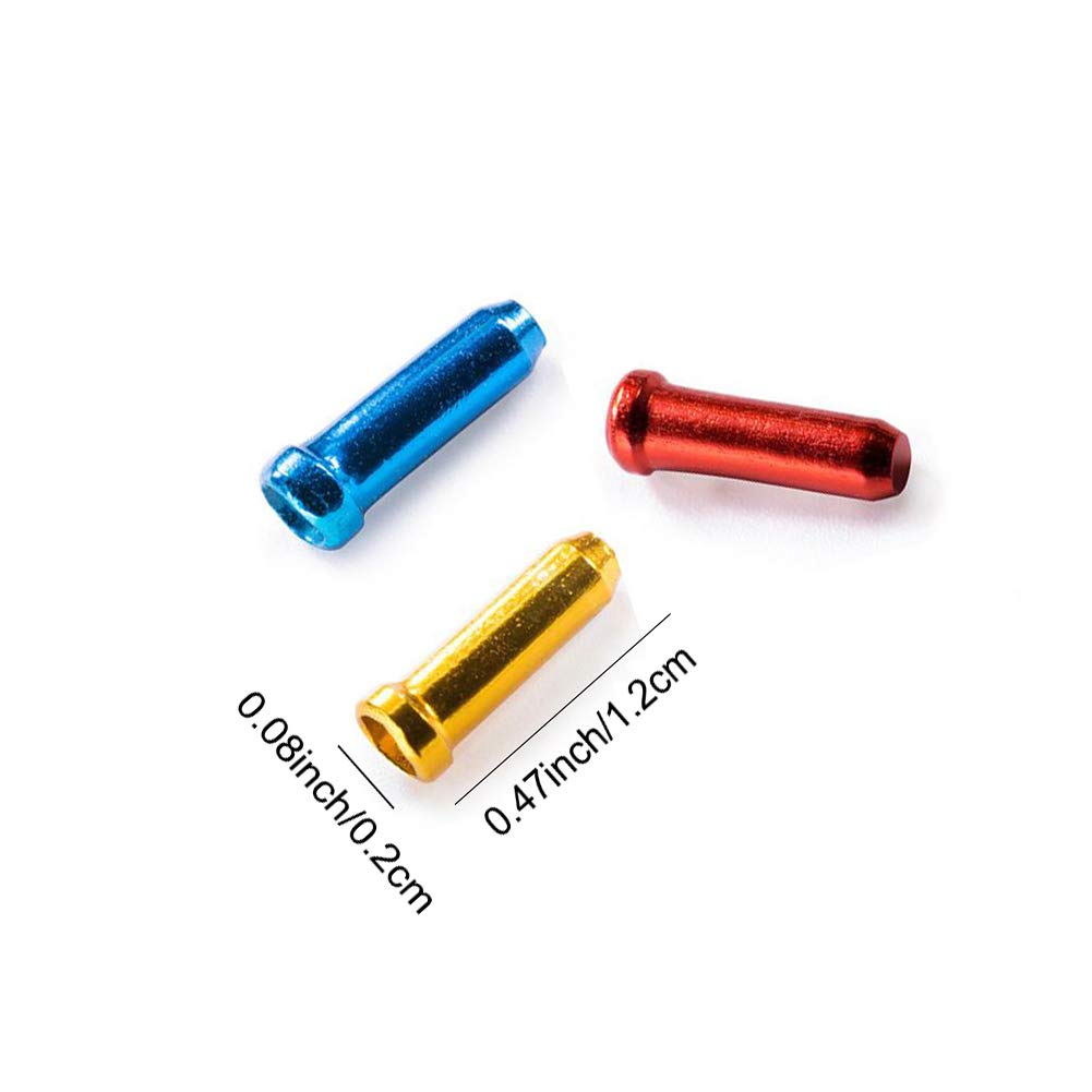 48Pcs Bike Brake Cable End Cap Crimps, Cable End Tips For Road Mountain Bicycle, Colorful