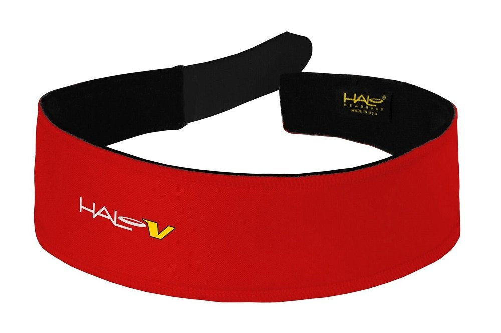 Halo Headband Sweatband Velcro Red