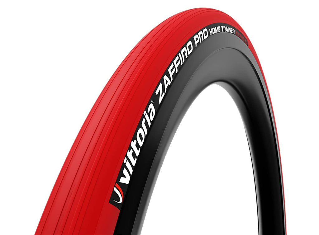 Vittoria Zaffiro Pro Home Trainer Tire - Indoor Bike Trainer Tire - Foldable Training Bicycle Tire (Red, 700X23C)