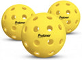 Protoner Pickleball Balls, Neon Green, Perforated Plastic Pickle Balls For Indoor And Outdoor Play, Official Size (Pack Of 3)