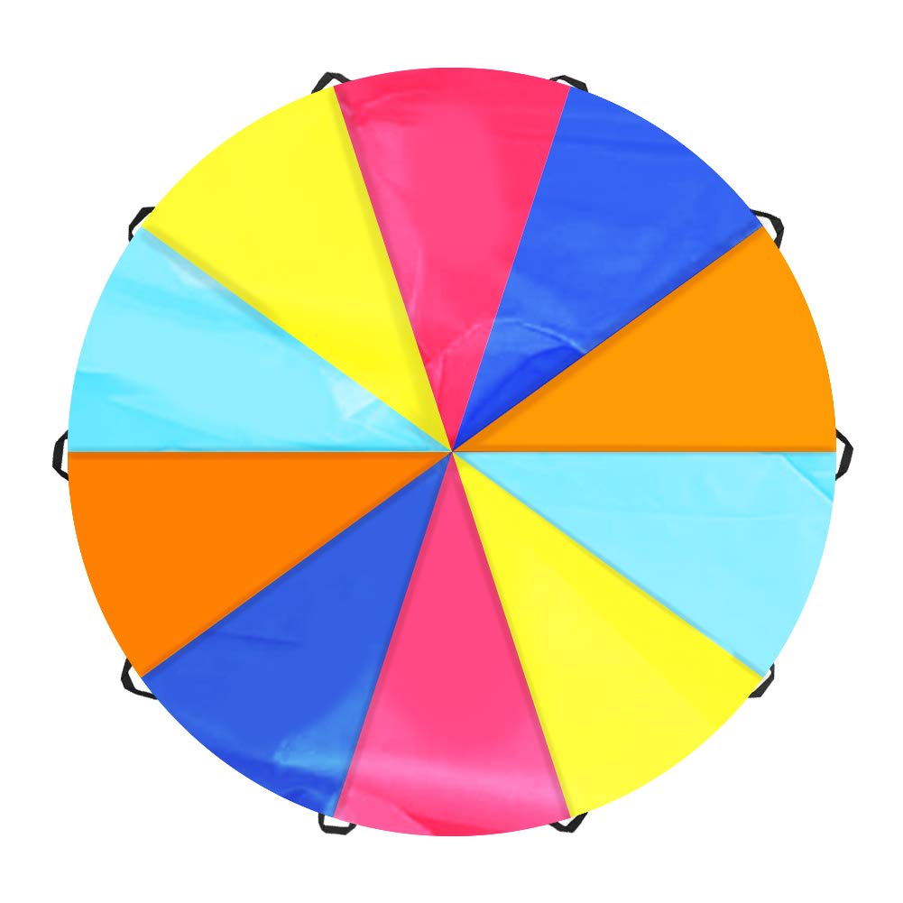 Spinfox Play Parachute 20Ft Multicolored Parachute With Handles For Kids, Kids Play Parachute For Indoor Outdoor Games Exercise
