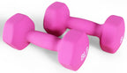 Fitvids Neoprene Dumbbell Hand Weights, Anti-Slip, Anti-Roll, Hex Shape Colorful, 8-Pound, Pair