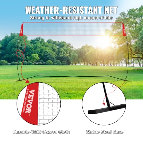 Vevor Freestanding Volleyball Training Net For Indoor Or Outdoor Use, Adjustable Height Portable Net System With Carrying Bag, P