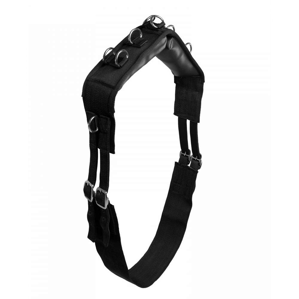 Horze Lunging Surcingle For Horses  Nylon Roller For Training - Black - Horse