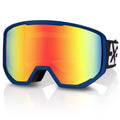 Exp Vision Ski Goggles Snowboard For Men Women, Otg Anti Fog Uv Protection Snow Goggles (Blue Frame Red)