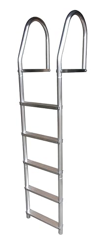 Dock Edge + Eco Weld Free Fixed Dock Ladder, 5 Steps, Aluminum
