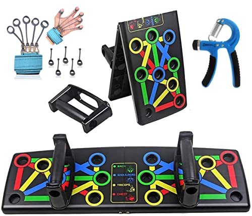 ODDISH; way to fitness Push Up Board System15 In 1 Body Building Exercise Tools,Hand Grip,Finger Gripper Combo PackWorkout Pus