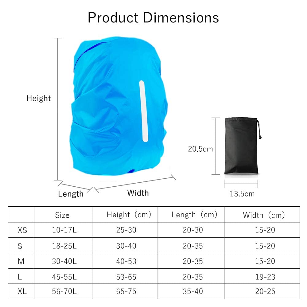 Lama 2 Pack Waterproof Rain Cover For Backpack, Reflective Rucksack Rain Cover For Anti-Dustanti-Theftbicyclinghikingcampingtrav