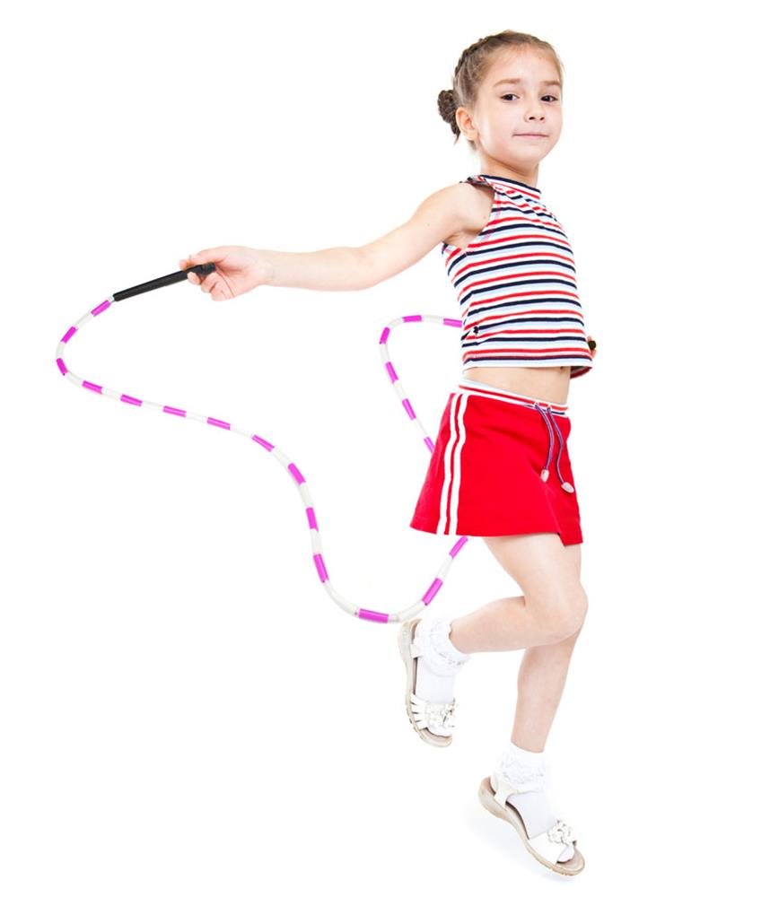 Black And White 7-Foot Jump Rope With Plastic Segmentation By K-Roo Sports