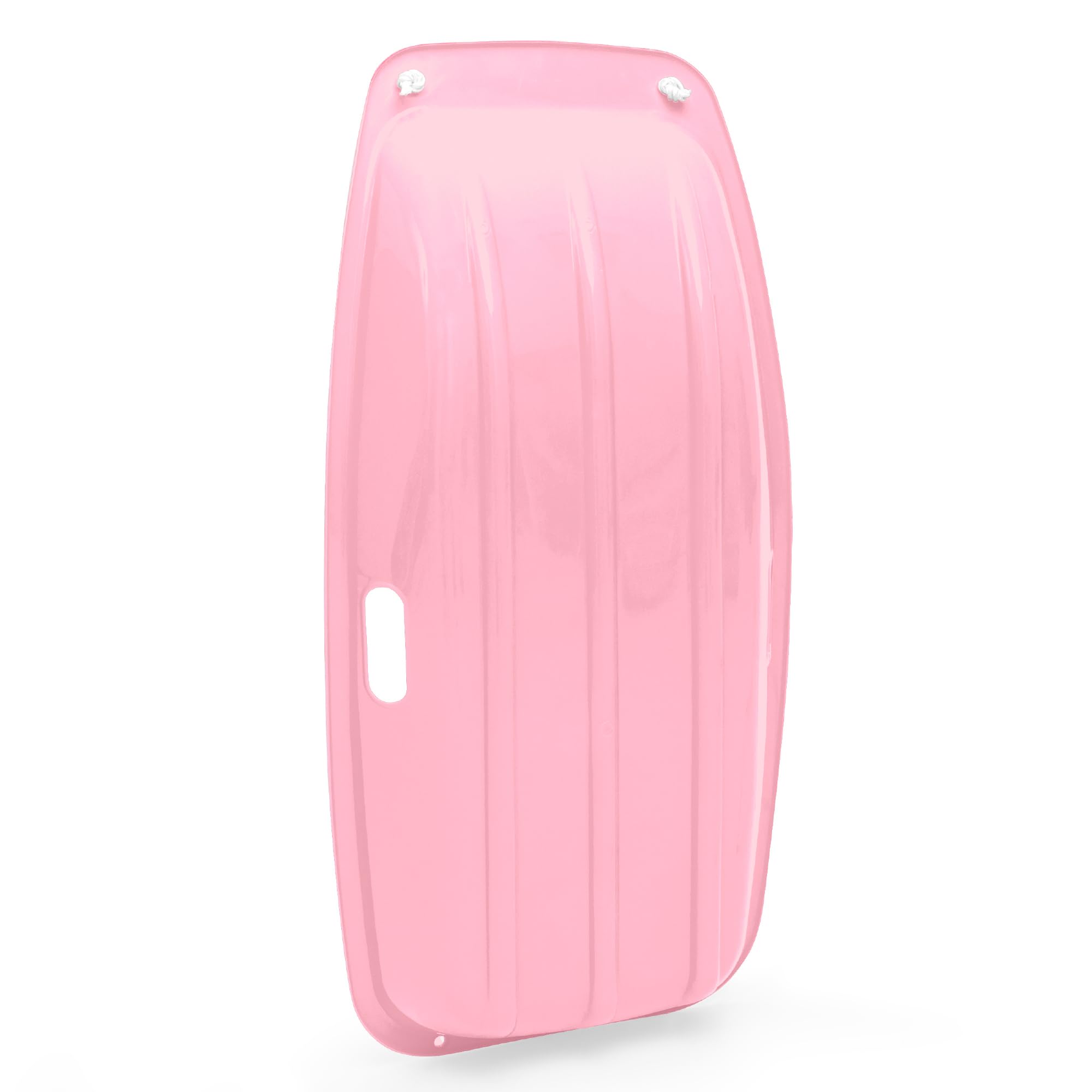 Best Choice Products 35In Kids Plastic Toboggan Snow Sled W/Pull Rope, 2 Handles - Light Pink