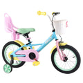 Rully Toddler Bike For Girls 4 5 6 7 Years, 16 Inch Rainbow Bicycle With Training Wheels, Safe Handbrake, Doll Seat & Basket