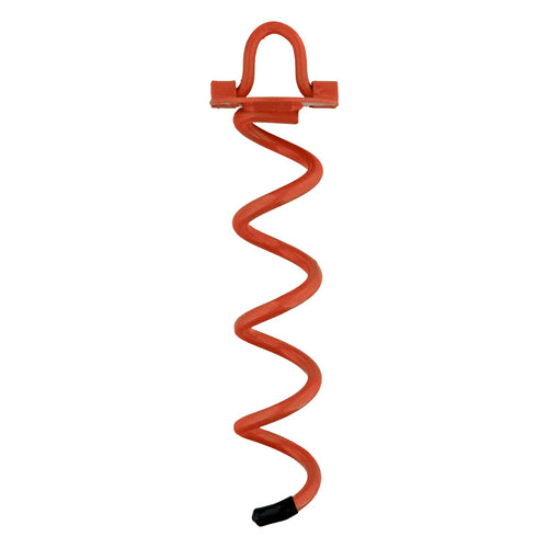 7Penn Spiral Ground Anchors - 10 Inch Red Tent Stakes Heavy Duty Ground Screw Anchor Twist Stakes, 4 Pack