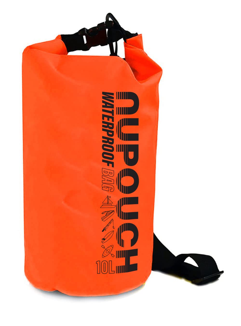 Nupouch Waterproof Dry Bag for Camping, Beach, Kayaking, Boating & outdoor Activities, 10 L, Orange
