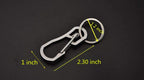 Alsmiley Stainless Steel Carabiner Clip Retractable Ring Set Keychain Quick Release Hooks For Men Women Black