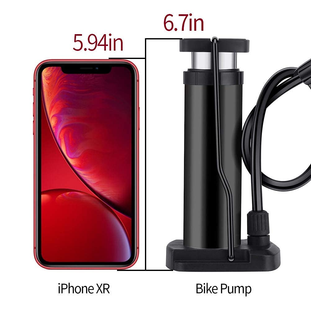 Bike Pump, Mini Bicycle Pump Portable Bike Floor Pump With Presta And Schrader Valves Aluminum Alloy Floor Bicycle Air Pump Comp