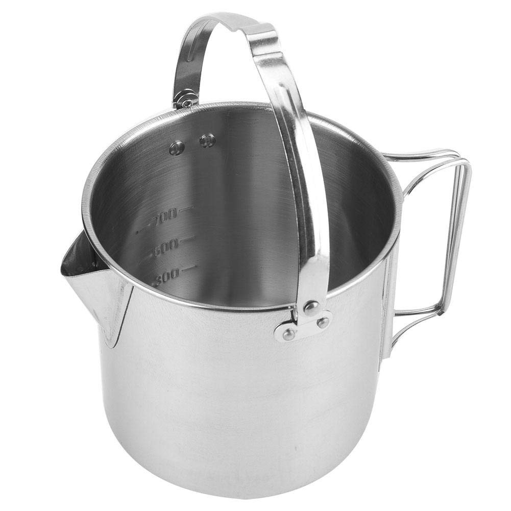 Pasamer 1.2L Camping Tea Kettle, Outdoors Camping Pot Portable Folding Hiking Pot Stainless Steel Kettle Cookware Coffee Tea Pic