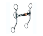 Reinsman 776 All Around Curb Bit For Horse - 3-Piece Sweet Iron Snaffle With Copper Roller - Stage C, 7 Cheeks, 5 Mouth7/16 3-Pi