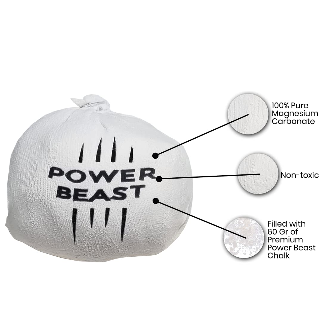 Power Beast 3X Chalk Ball, Boulder Chalk, Sport Chalk, Gymnastics, Rock Climbing, Weightlifting, Climbing, Pole Dance, Bodybuild