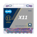 Kmc X11 Chain 11-Speed Aurora Mountain Bike/Road/Gravel 11 Speed Chain: Compatible With All Major Brands. Missing Link Included