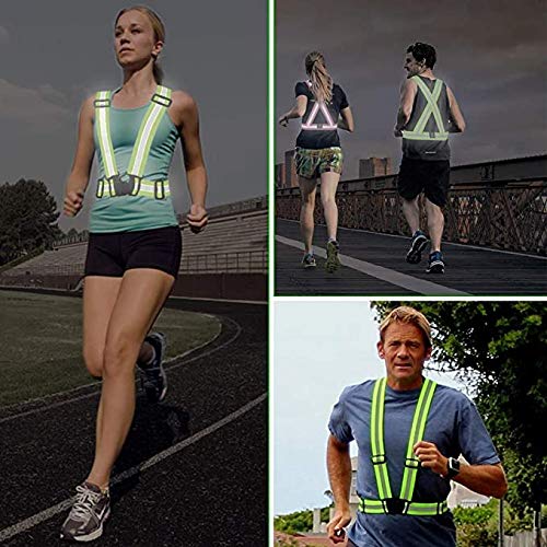 Chiwo Reflective Vest Running Gear 2Pack, High Visibility Adjustable Safety Ves For Night Cycling,Hiking, Jogging,Dog Walking (G