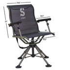Summit Treestands Shooting Chair | Ideal Hunting Chair For Blinds | Wide Feet For Uneven Ground Or Mud, Black (Su88023)