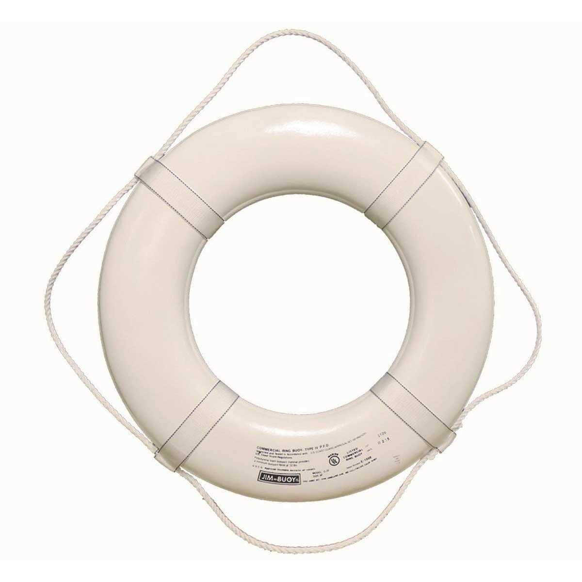 Jim-Buoy G-19 G-Series Life Ring With Web Straps - 19'', White