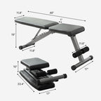 Finer Form 5-In-1 Weight Bench, Adjustable & Foldable For Bench Press, Strength Training And Full Body Workout. Perfect For Dumb