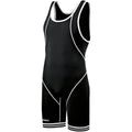 ASICS Men's Snap Down Wrestling Singlet, Black/White, Medium
